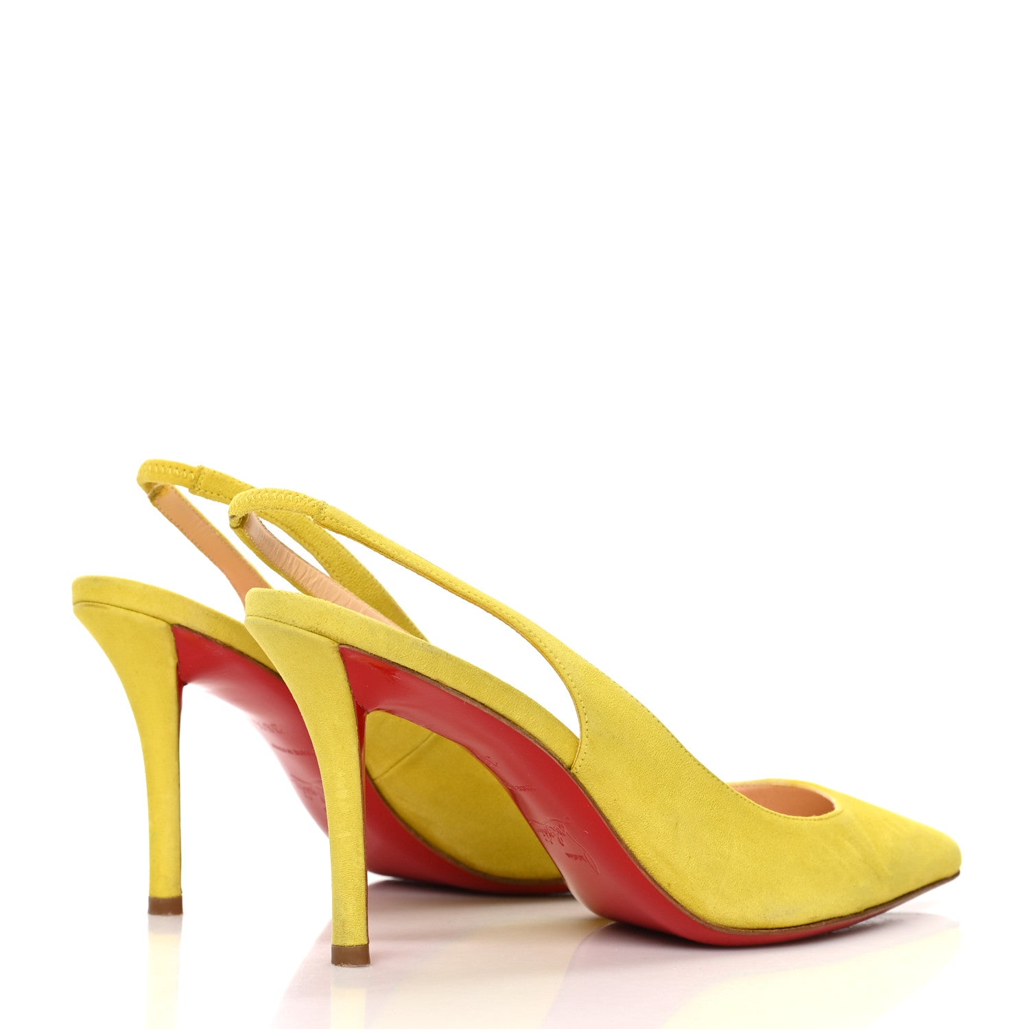 Christian Louboutin Suede Apostrophy 80 Slingback Pumps 36.5 Yellow 4 of 7