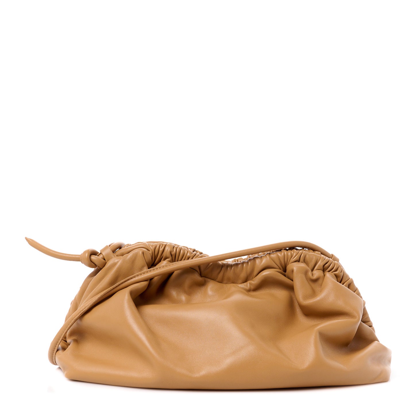 Lambskin Twist Cloud Chain Clutch Caramel
