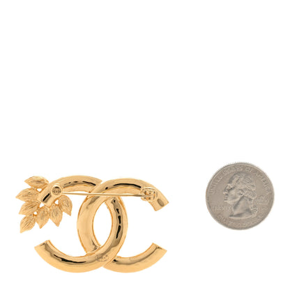 Chanel Crystal Wheat CC Brooch Gold 2 of 3