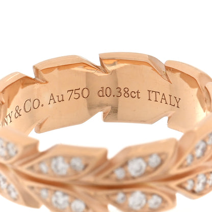 Tiffany 18K Rose Gold Diamond Victoria Vine Band Ring 52 6 5 of 6