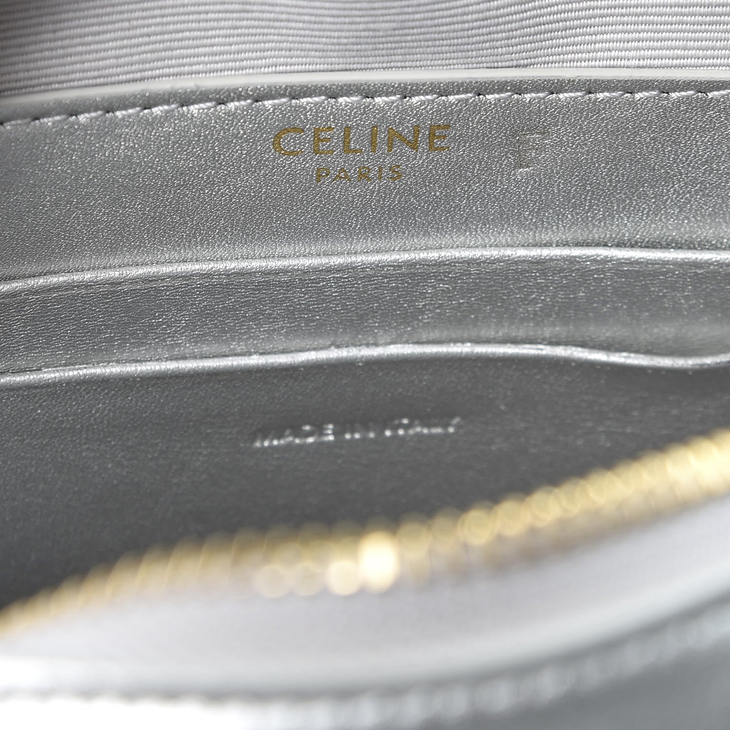 Celine Laminated Calfskin Quilted Small C Charm Bag Silver 8 of 10