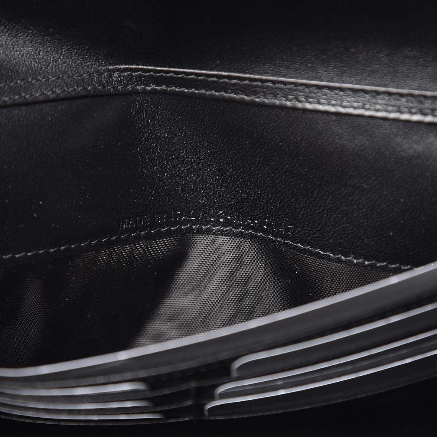 Grained Calfskin Diorama Croisiere Chain Wallet Black