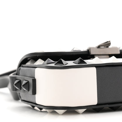 Valentino Garavani Vitello Chess Mini Rockstud Flip Lock Crossbody Bag Black White 8 of 10