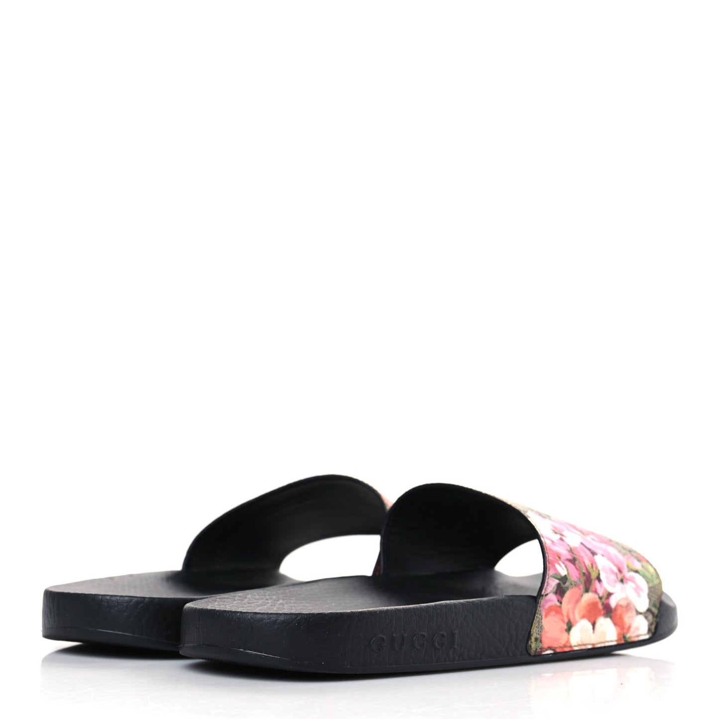 GG Supreme Monogram Blooms Slide Sandals 40 Beige Multicolor