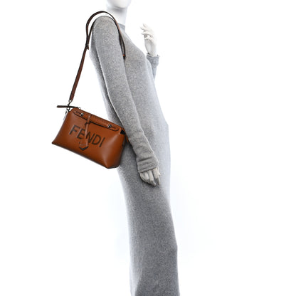 Fendi Vitello King Logo Embossed Medium By The Way Boston Bag Cuoio 2 of 10