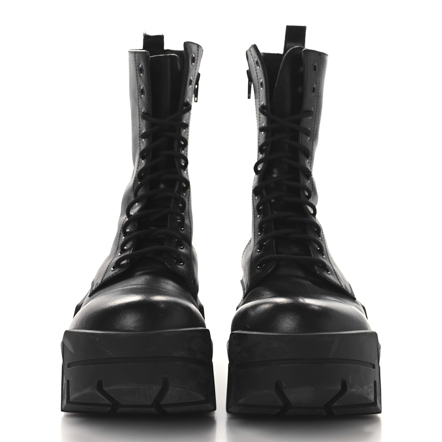 Balenciaga Calfskin Womens Bulldozer Lace Up Boots 38 Black 3 of 8