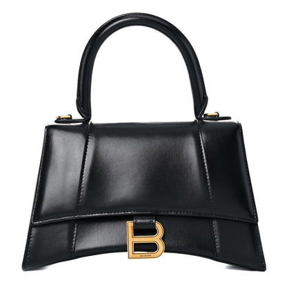 Balenciaga Shiny Box Calfskin Small Hourglass Top Handle Bag Black 1 of 19