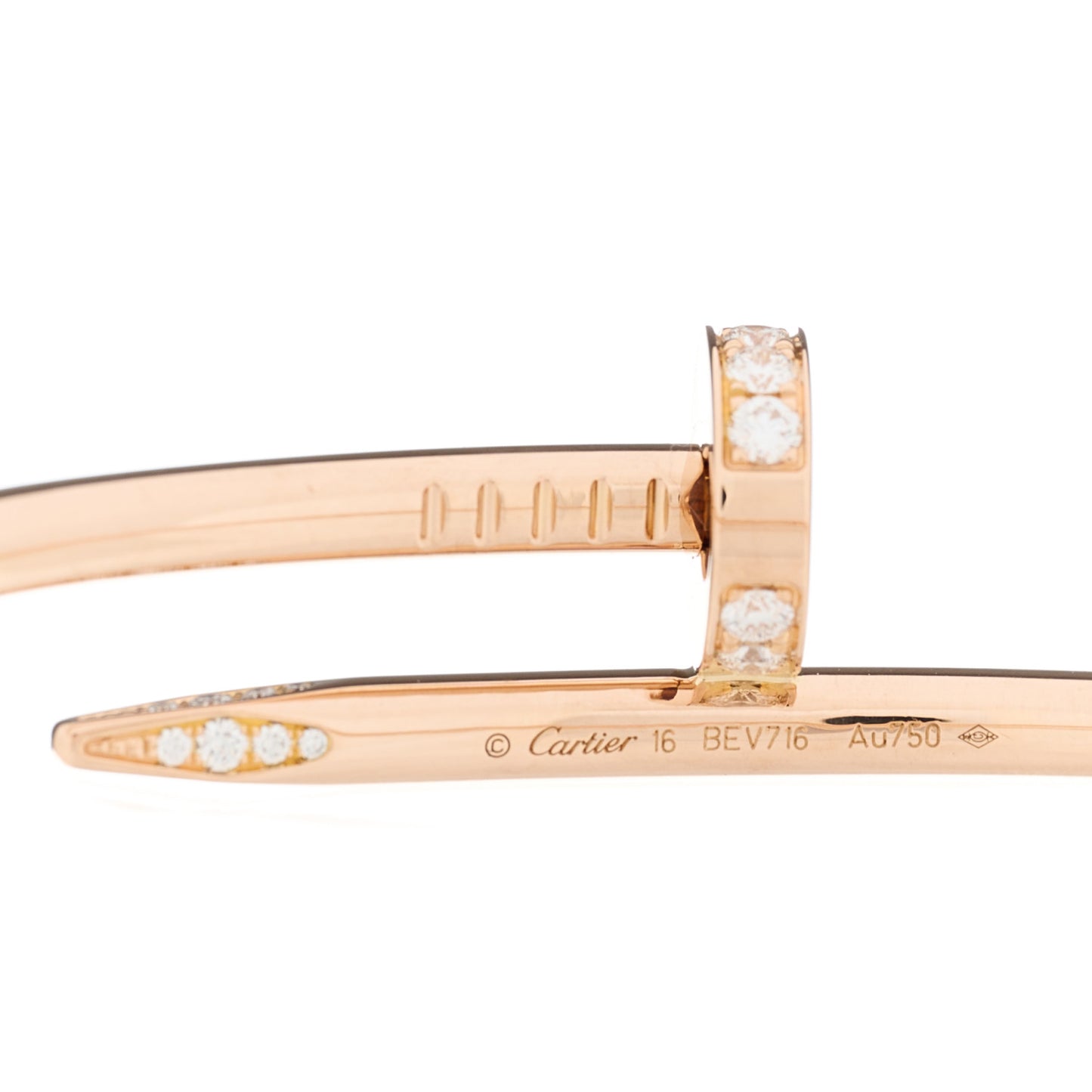 18K Pink Gold Diamond Juste Un Clou Bracelet 16