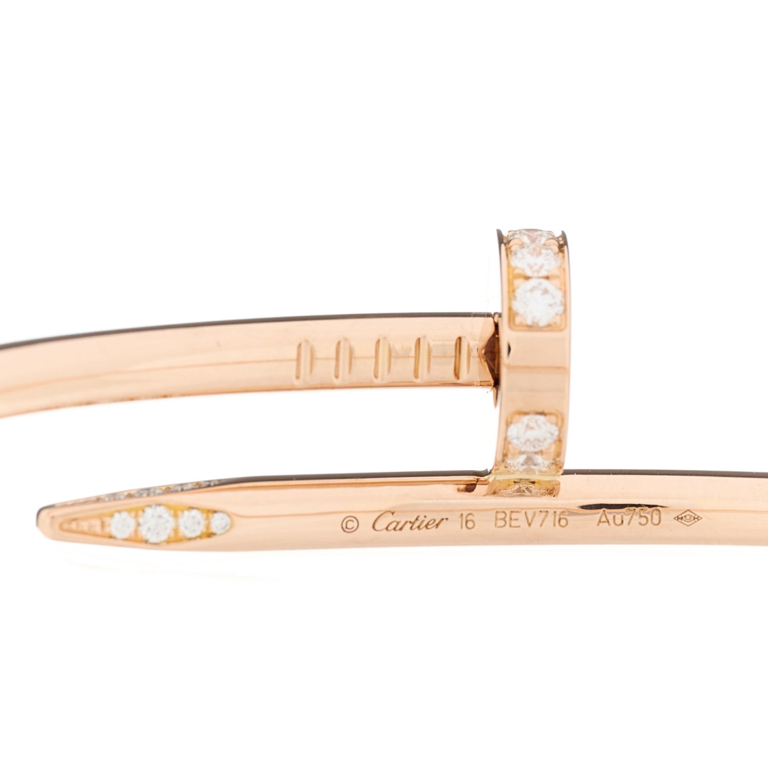 Cartier 18K Pink Gold Diamond Juste Un Clou Bracelet 16 3 of 3