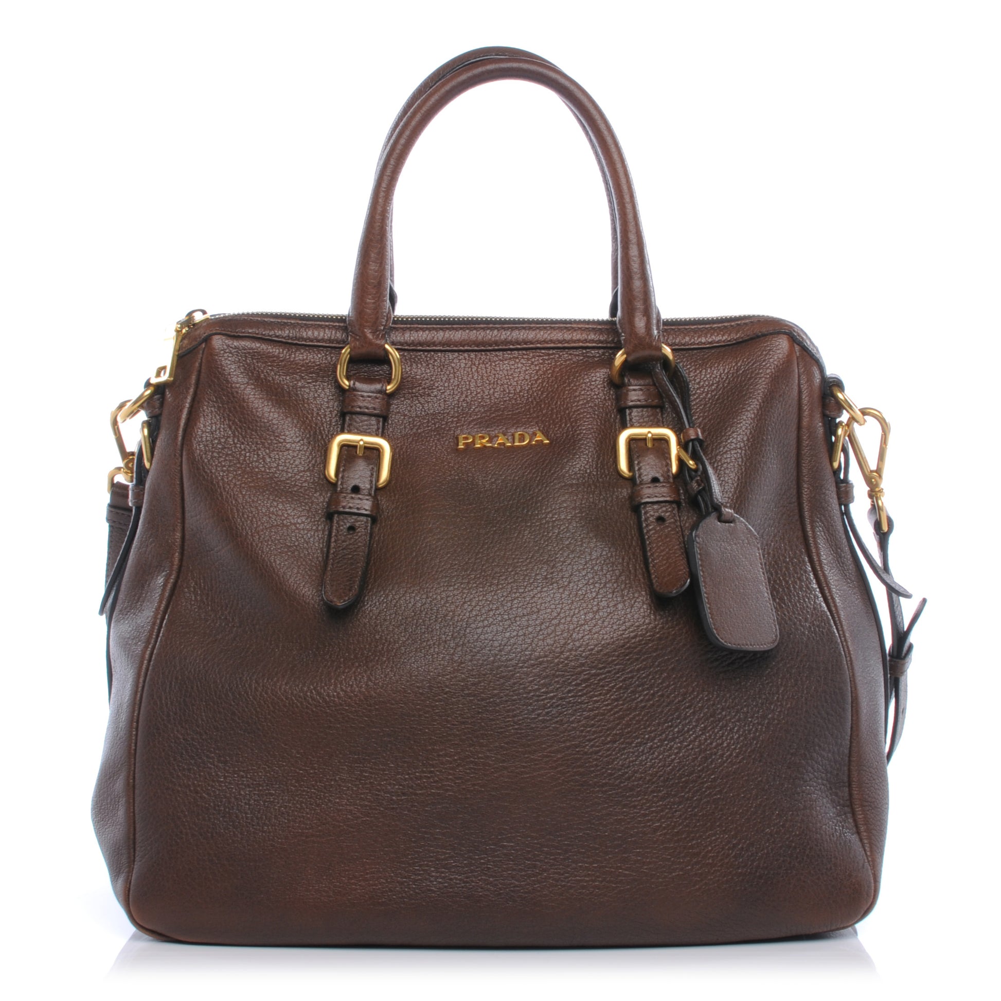 Prada Vitello Daino Bauletto Brown 1 of 9