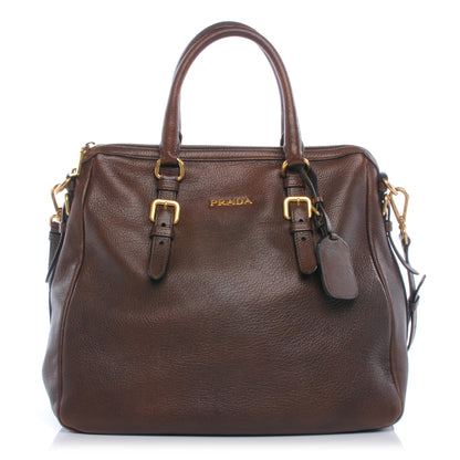 Prada Vitello Daino Bauletto Brown 1 of 9