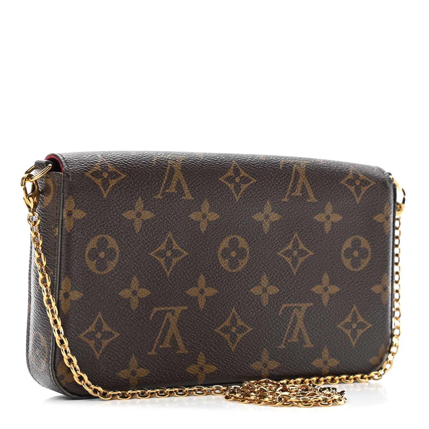 Louis Vuitton Monogram Pochette Felicie Chain Wallet Fuchsia 2 of 4
