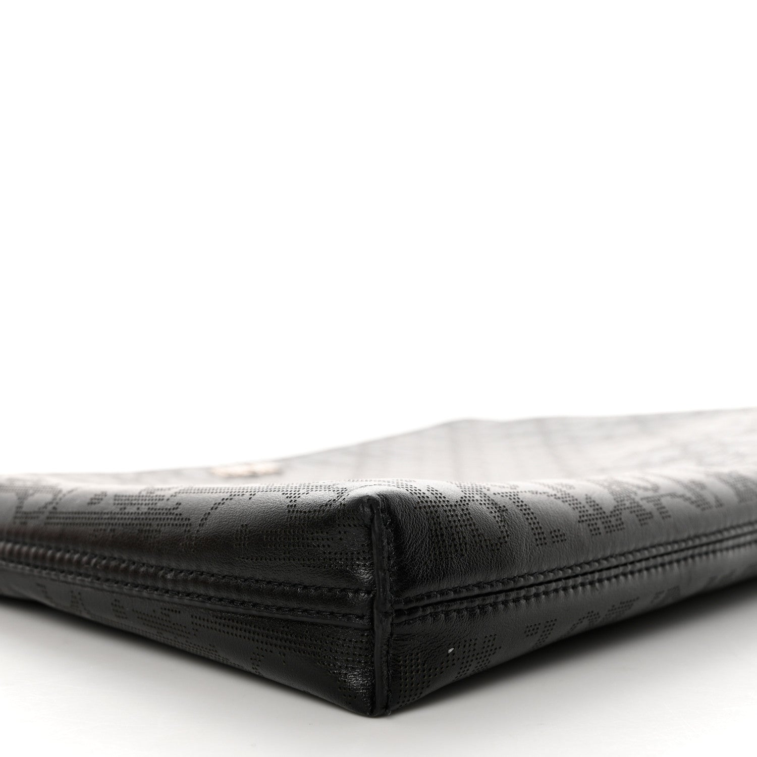 Christian Dior Calfskin Perforated Oblique Galaxy Pouch Black 9 of 10