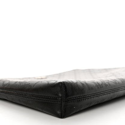 Christian Dior Calfskin Perforated Oblique Galaxy Pouch Black 9 of 10