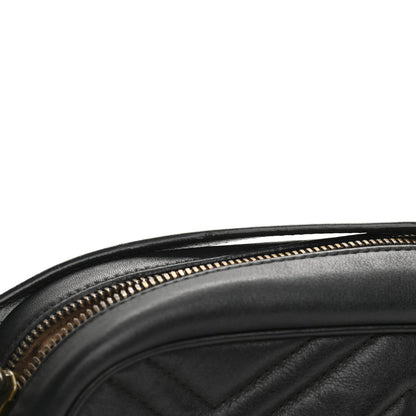 Gucci Calfskin Matelasse Small GG Marmont Chain Shoulder Bag Black 14 of 15