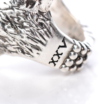 Gucci Sterling Silver Resin Anger Forest Wolf Head Ring 9 7 of 9