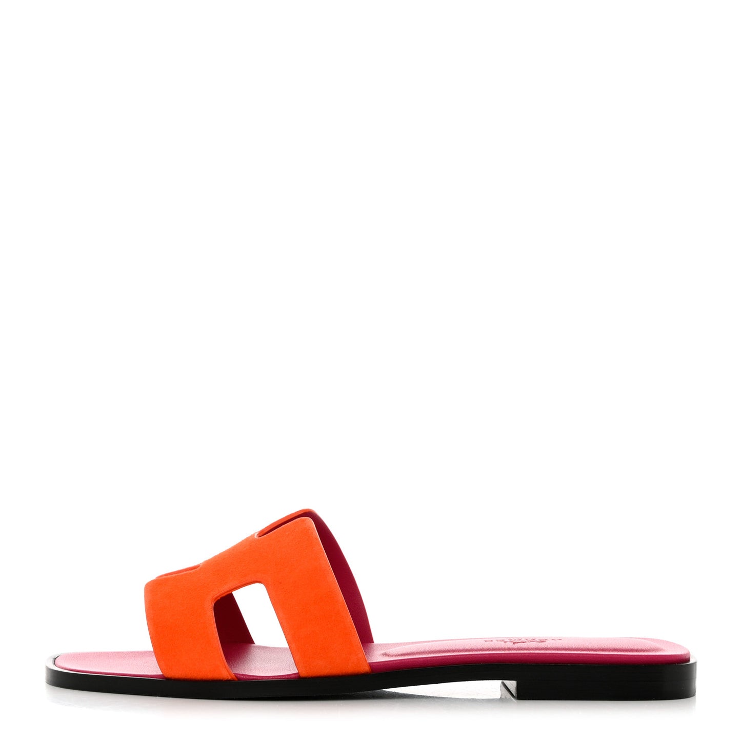 Suede Goatskin Oran Sandals 37 Orange Synthetique