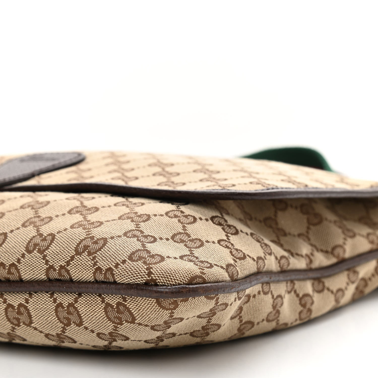 Gucci Monogram Web Single Buckle Flap Messenger Bag Beige Dark Brown 8 of 8