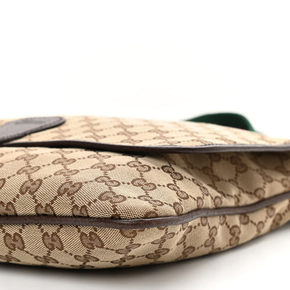 Gucci Monogram Web Single Buckle Flap Messenger Bag Beige Dark Brown 8 of 8