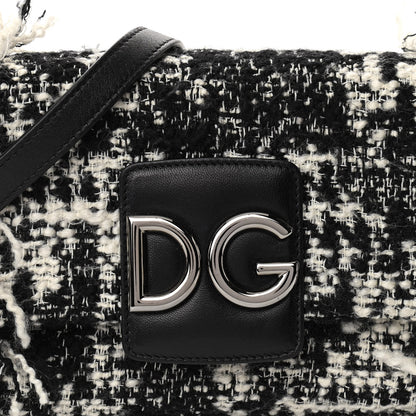 Dolce & Gabbana Tweed Mini Millennials Crossbody Bag Black White 13 of 19