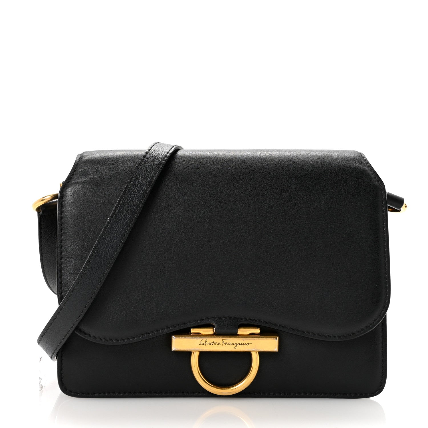 Salvatore Ferragamo Calfskin Joanne Crossbody Black 1 of 8