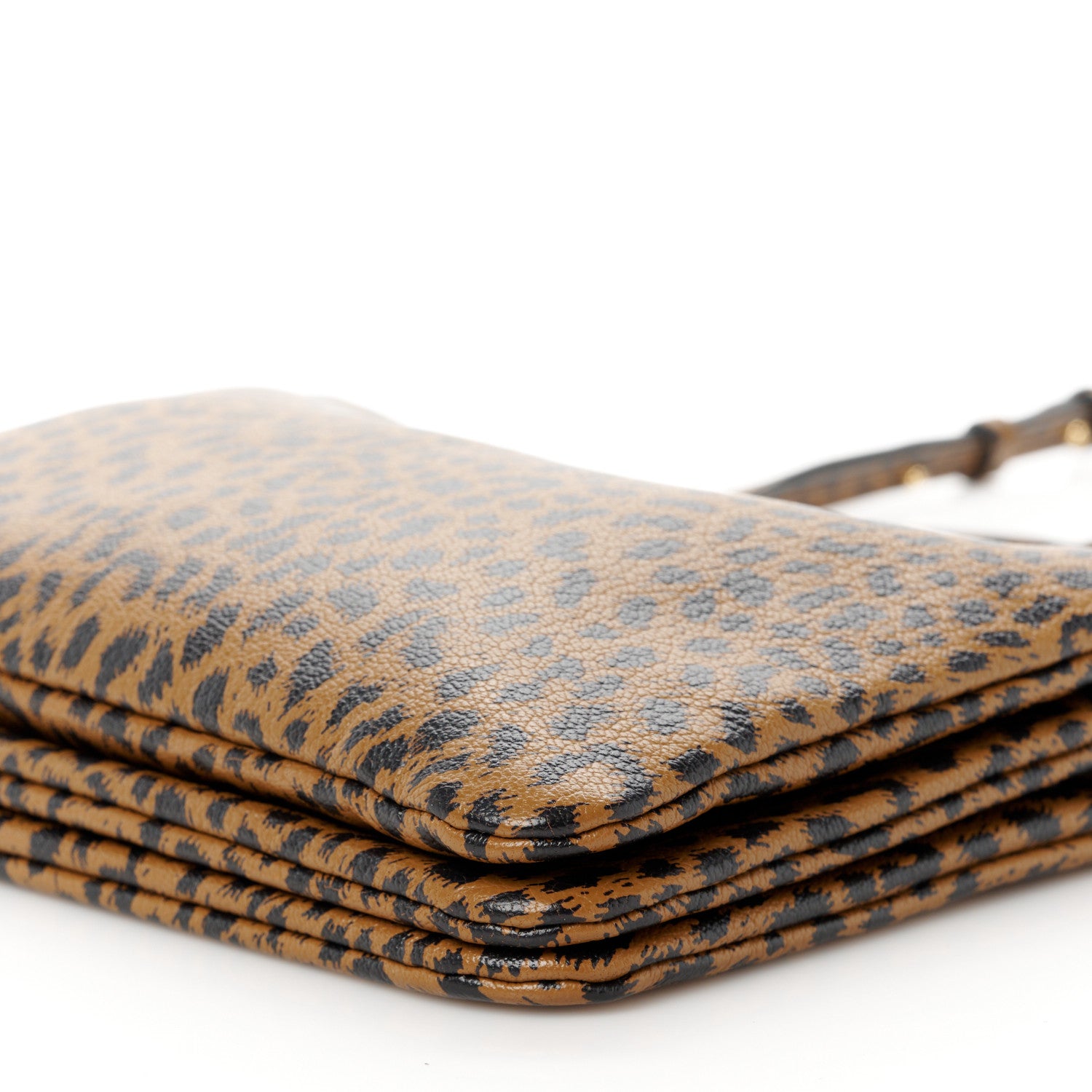 Celine Goatskin Leopard Printed Small Trio Crossbody Bag Brown Black 13 of 13