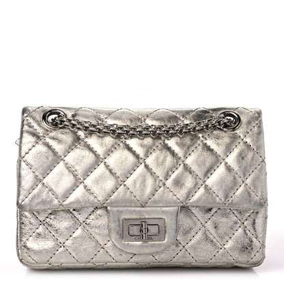 Chanel Metallic Aged Calfskin Quilted 2.55 Reissue 224 Flap Silver 1 of 12