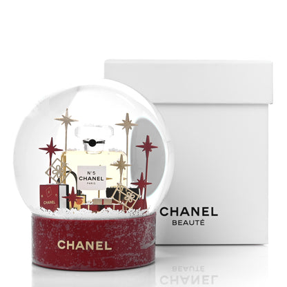 Chanel Glass N°5 Perfume Bottle Snow Globe Red 6 of 6