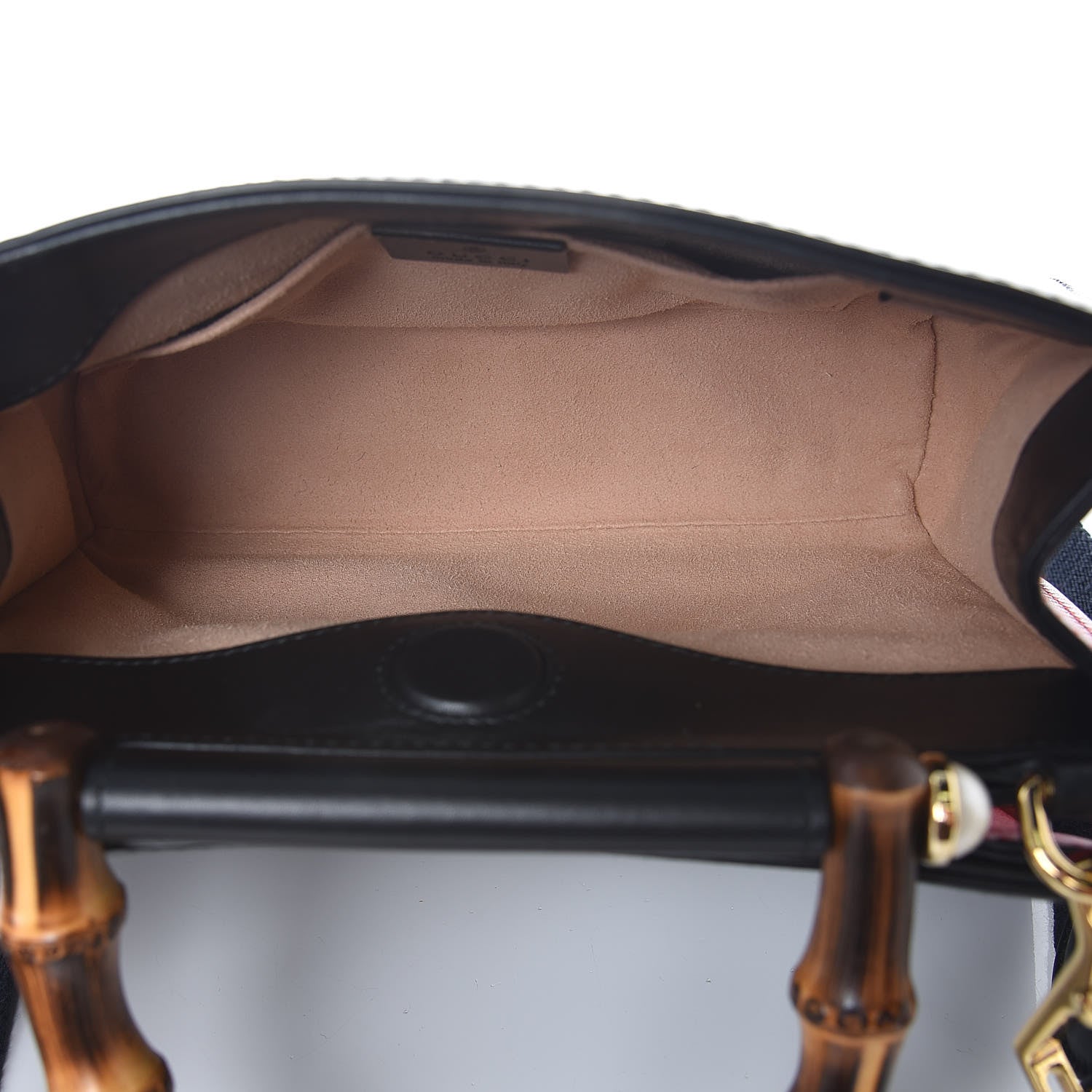 Gucci Nappa Bamboo Web Mini Nymphaea Top Handle Bag Black 6 of 7