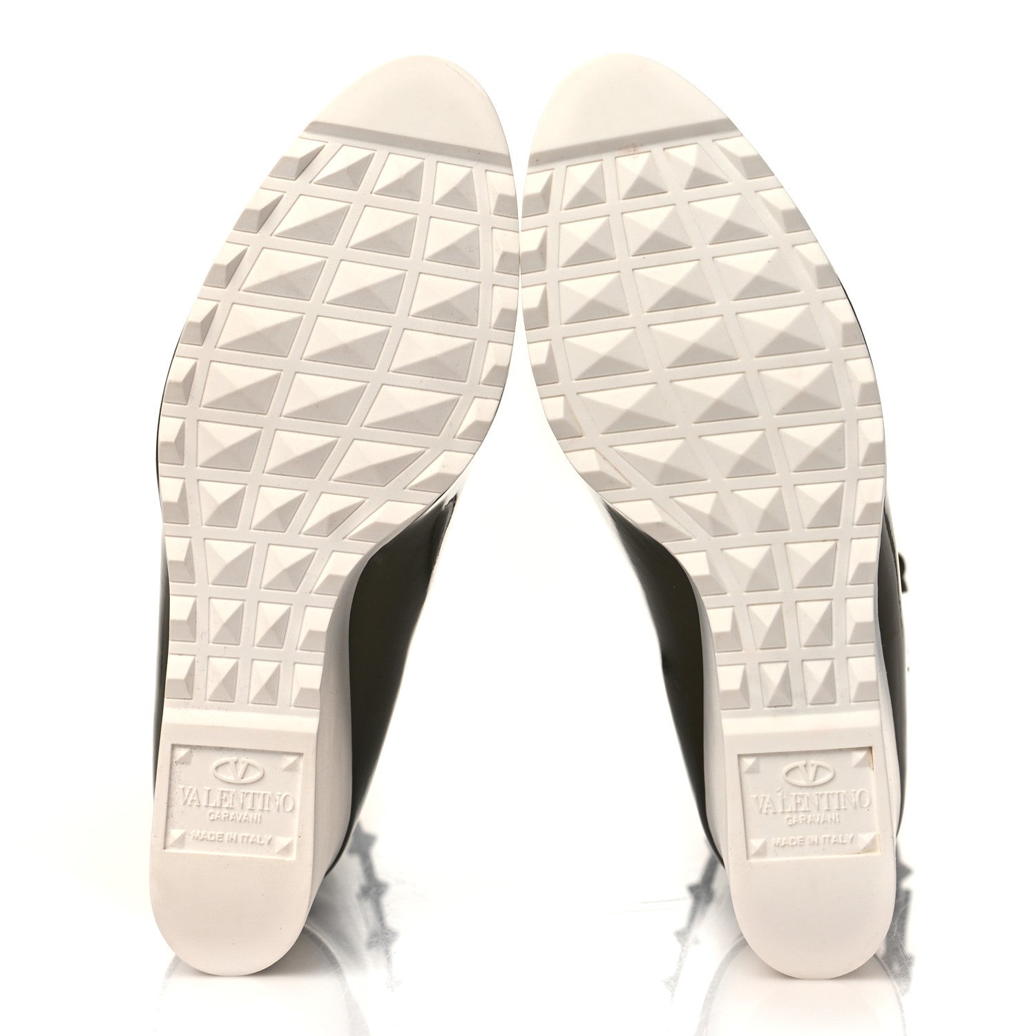 Valentino Garavani Patent Rockstud Knee High 15/100mm Wedge Boots 38 Lichen White 5 of 8