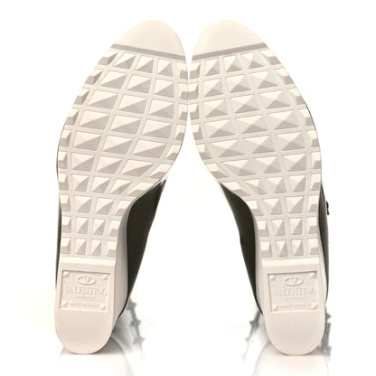 Valentino Garavani Patent Rockstud Knee High 15/100mm Wedge Boots 38 Lichen White 5 of 8