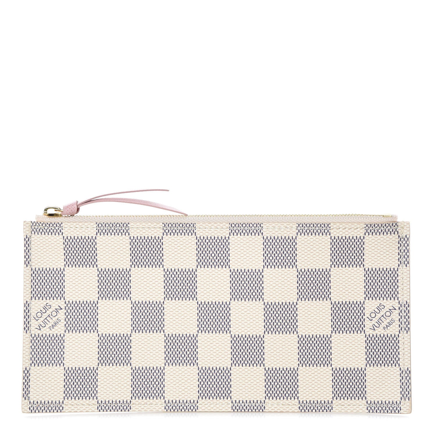 Louis Vuitton Damier Azur Felicie Chain Wallet Zippered Insert Rose Ballerine 1 of 6