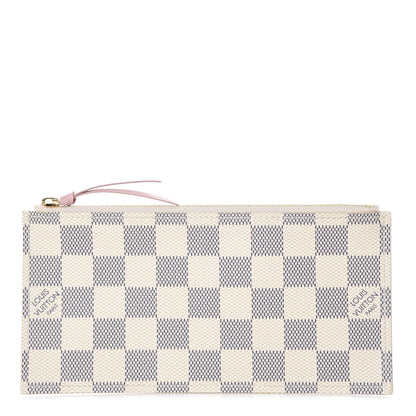 Louis Vuitton Damier Azur Felicie Chain Wallet Zippered Insert Rose Ballerine 1 of 6