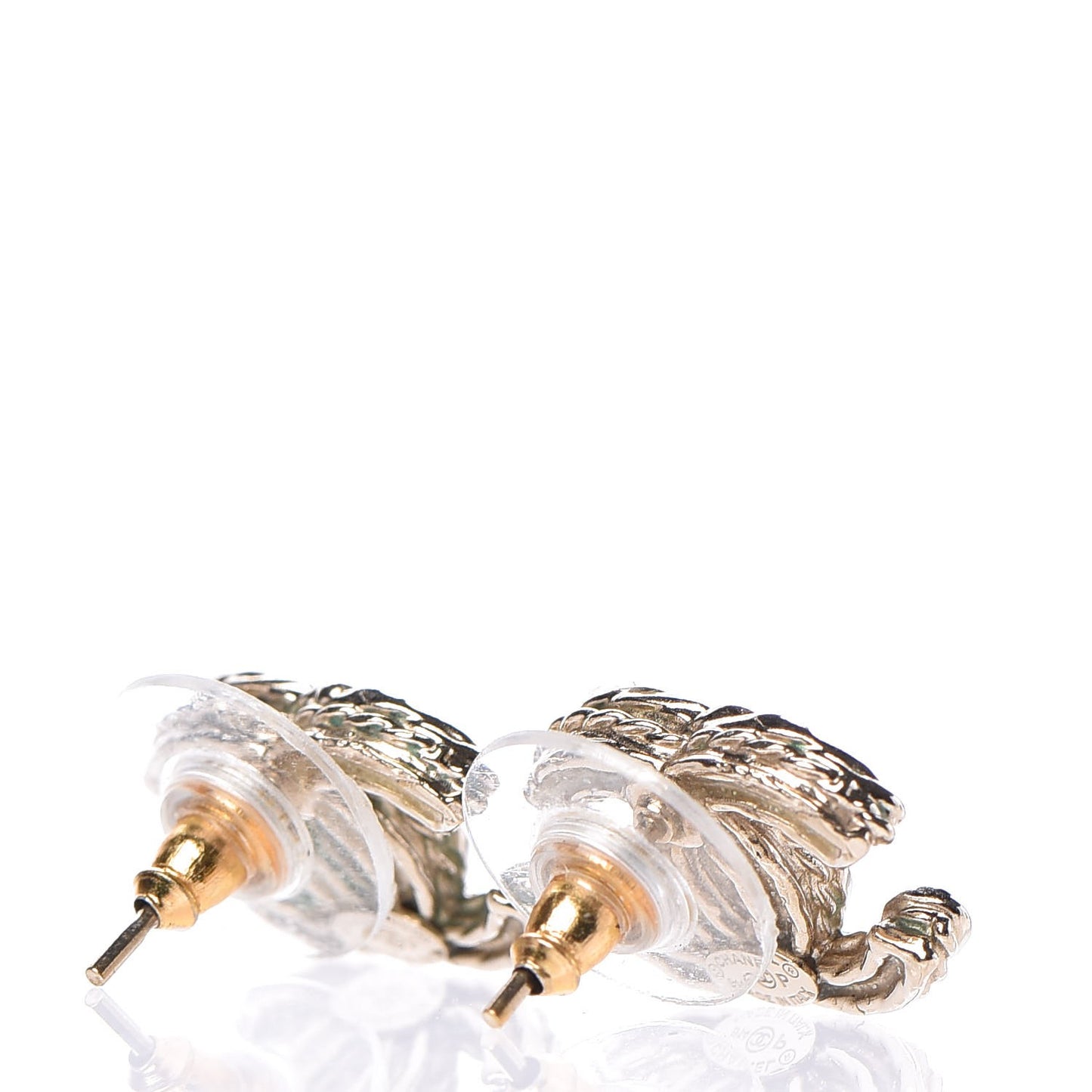 Crystal CC Earrings Light Gold
