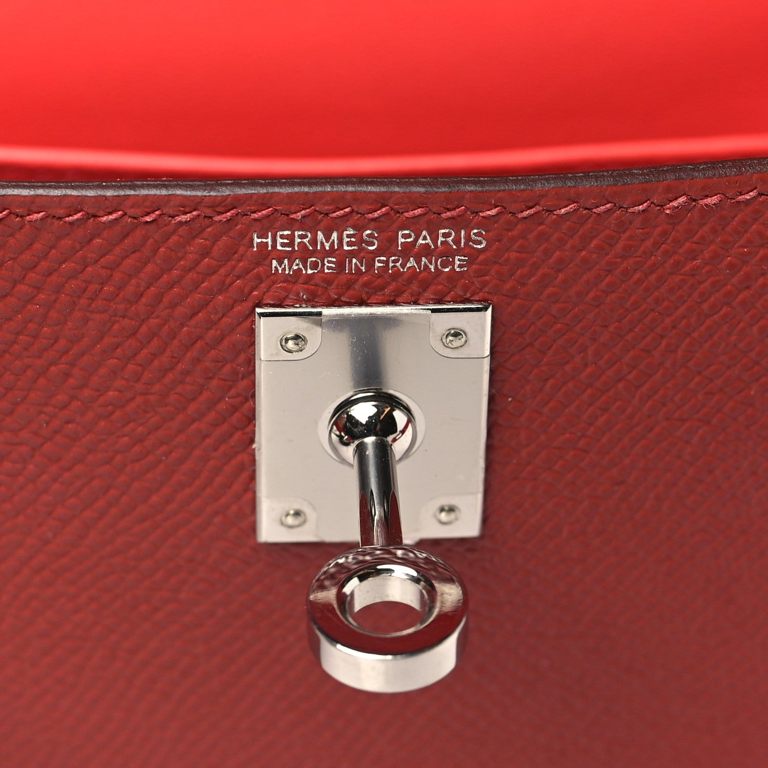 Hermes Epsom Tri-Color Mini Kelly Sellier 20 Rouge Venetian Rouge Sellier Rose Texas 6 of 10