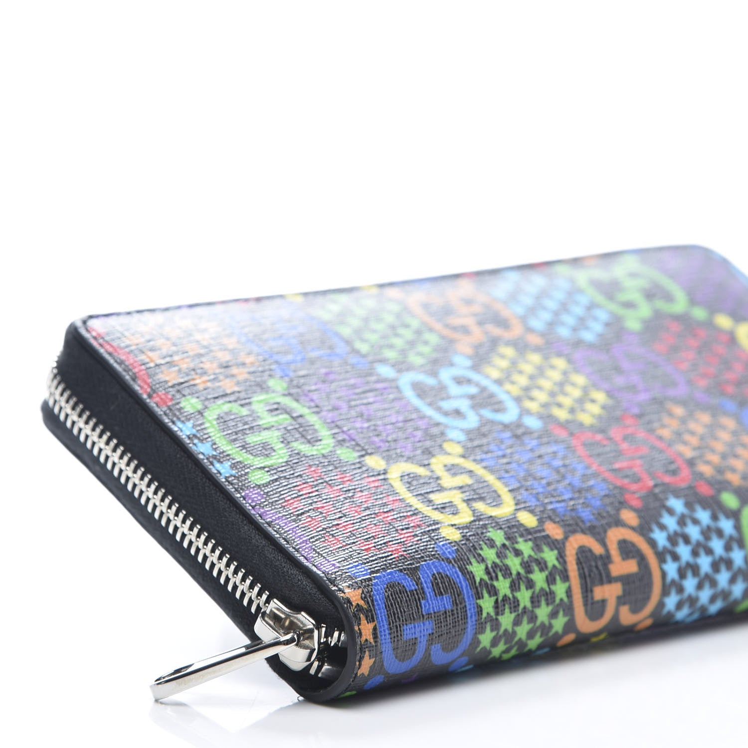 Gucci GG Supreme Monogram Psychedelic Zip Around Wallet Black Multicolor 7 of 8