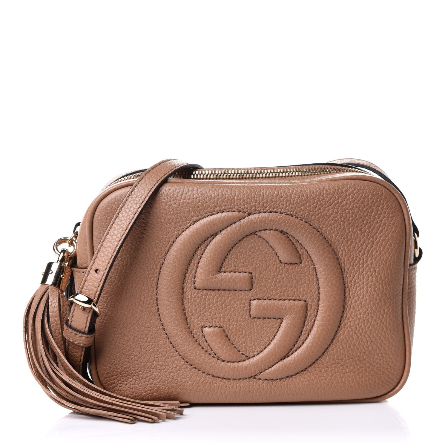 Gucci Pebbled Calfskin Small Soho Disco Bag Camelia 1 of 10