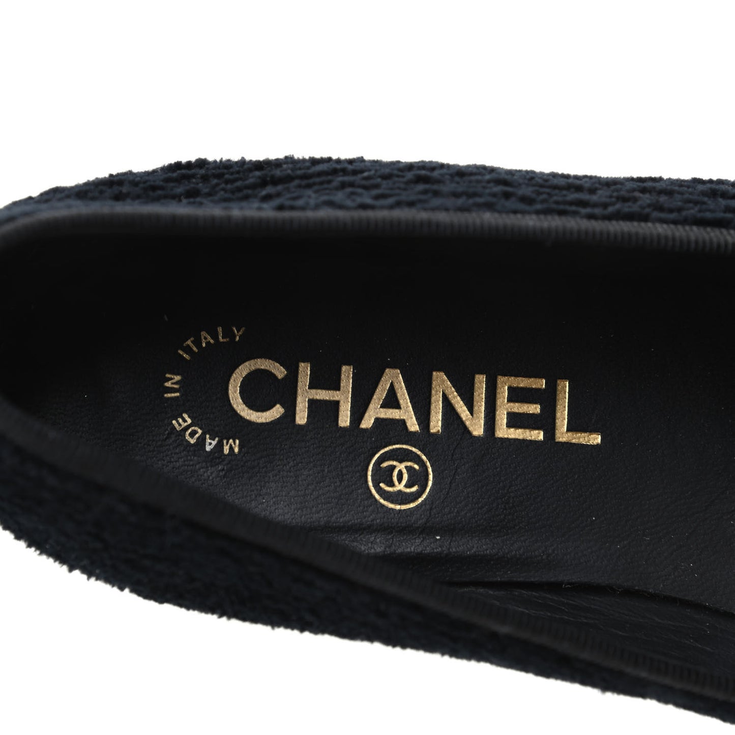 Tweed Caviar Cap Toe Ballerina Flats 39.5 Black