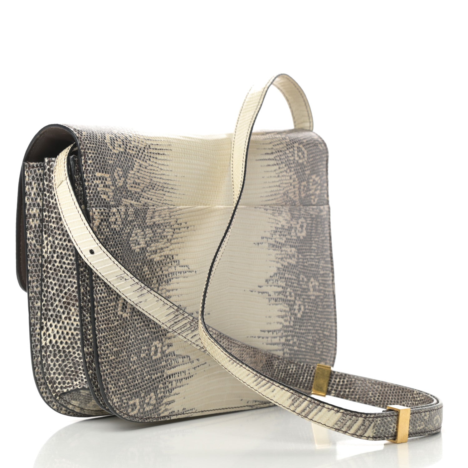 Celine Lizard Medium Classic Box Flap Bag Natural 3 of 12