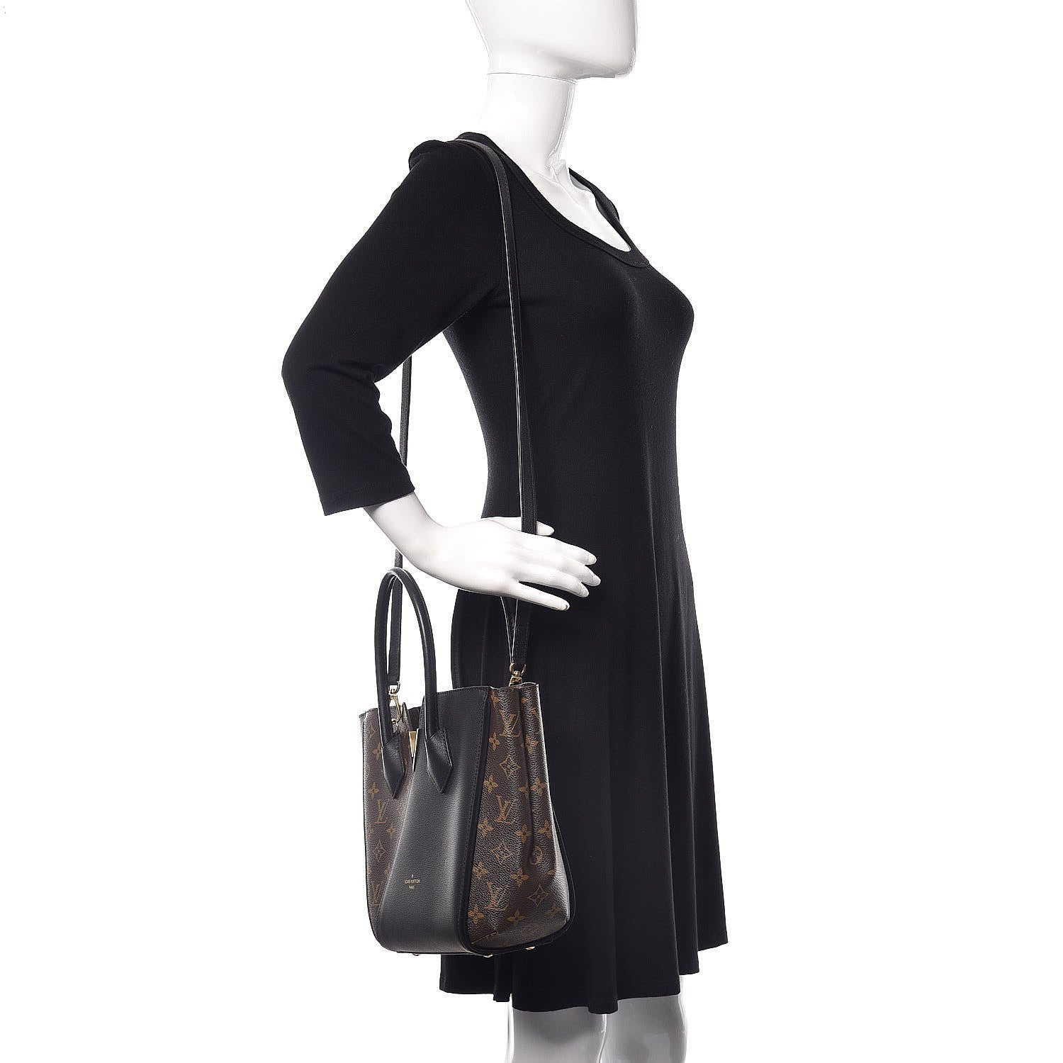 Louis Vuitton Calfskin Monogram Kimono Tote PM Black 3 of 12