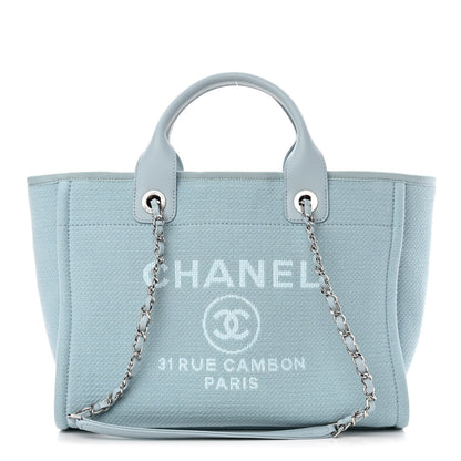 Chanel Mixed Fibers Small Deauville Tote Light Blue 1 of 10