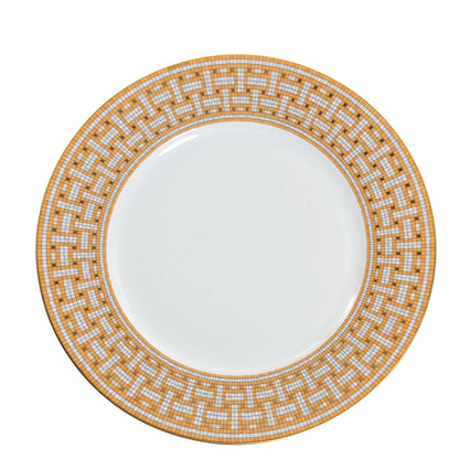 Hermes Porcelain Mosaique Au 24 Gold American Dinner Plate Set of 2 1 of 5