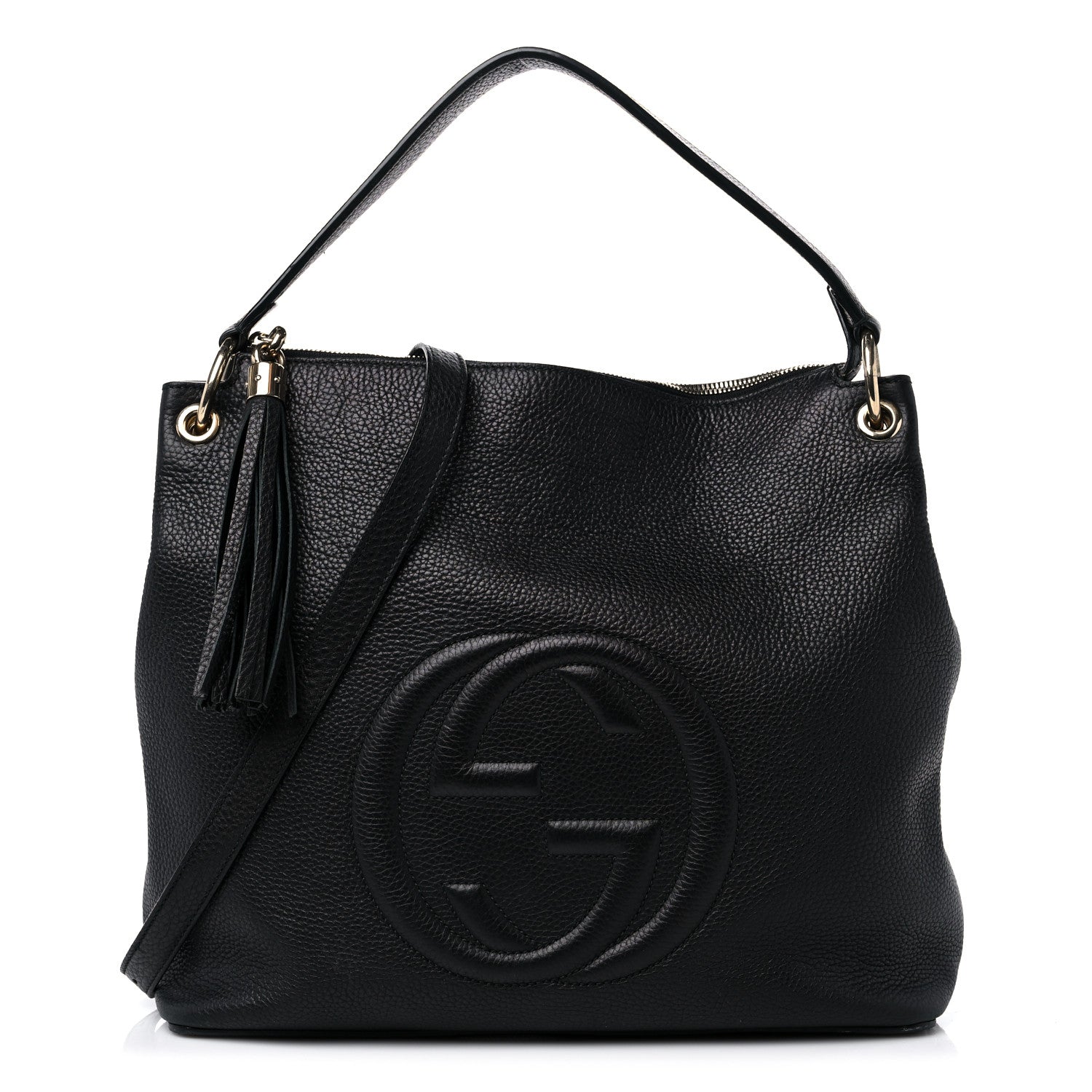 Gucci Pebbled Calfskin Large Soho Hobo Black 1 of 15