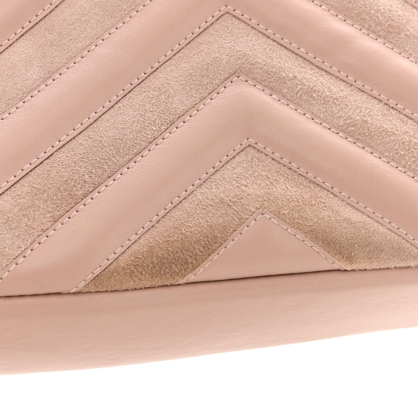 Calfskin Suede Matelasse Chevron Medium Monogram College Bag Rose Poudre