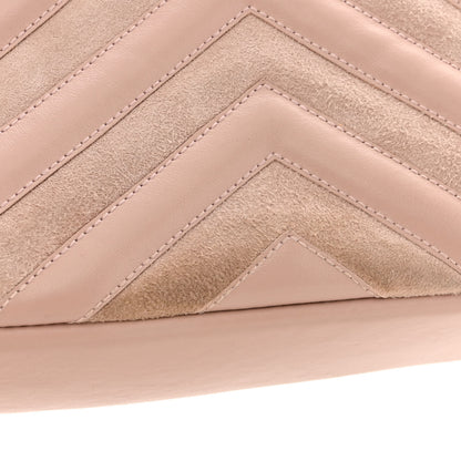 Saint Laurent Calfskin Suede Matelasse Chevron Medium Monogram College Bag Rose Poudre 12 of 16