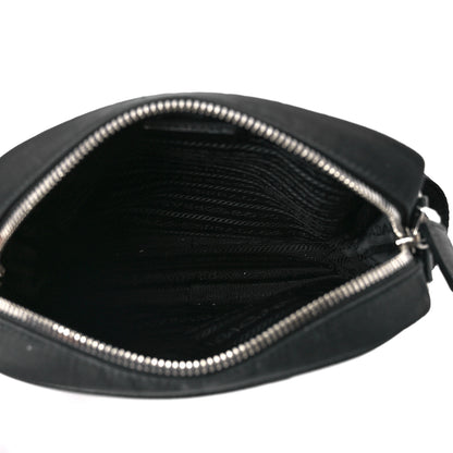 Prada Tessuto Nylon Saffiano Messenger Bag Black Yellow 5 of 13