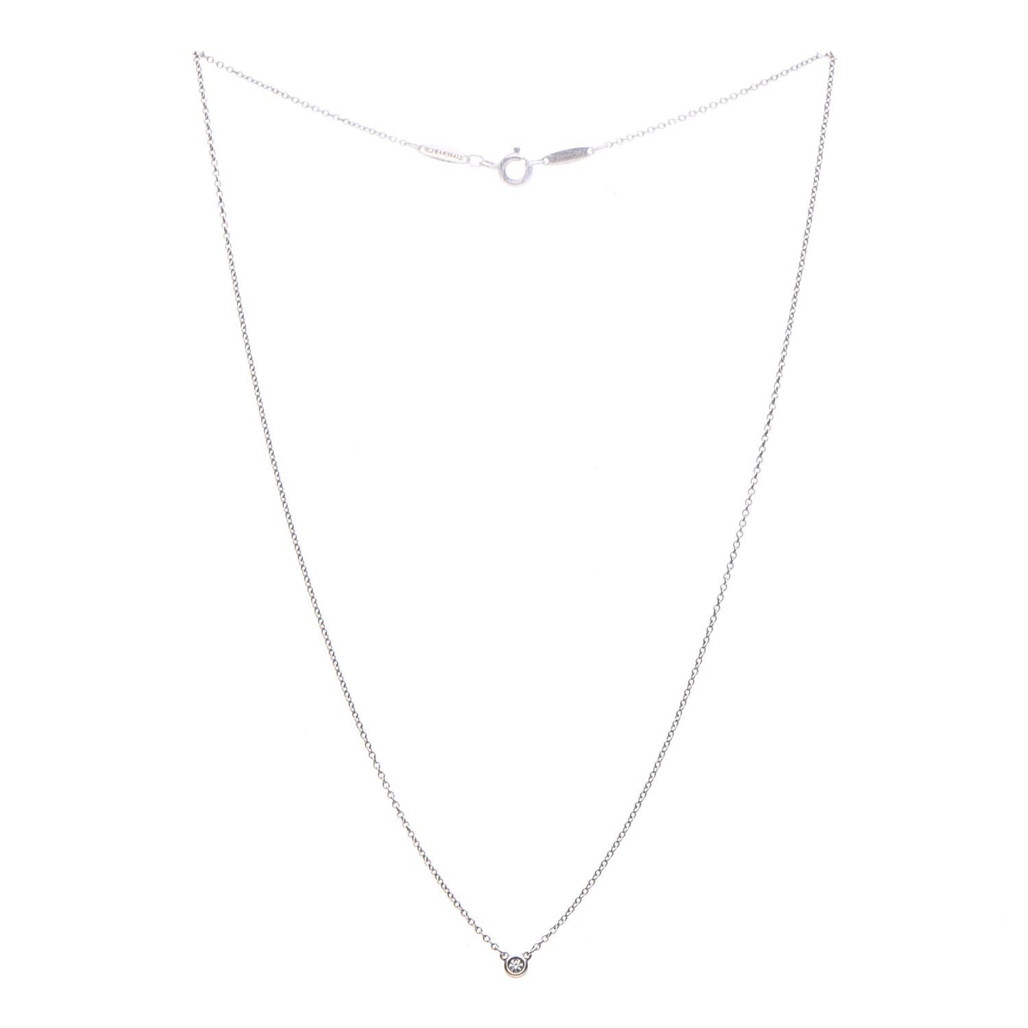 Sterling Silver Diamond .05ct Elsa Peretti Diamonds by the Yard Pendant Necklace