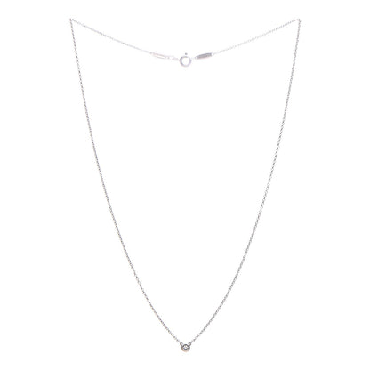Tiffany Sterling Silver Diamond .05ct Elsa Peretti Diamonds by the Yard Pendant Necklace 4 of 9