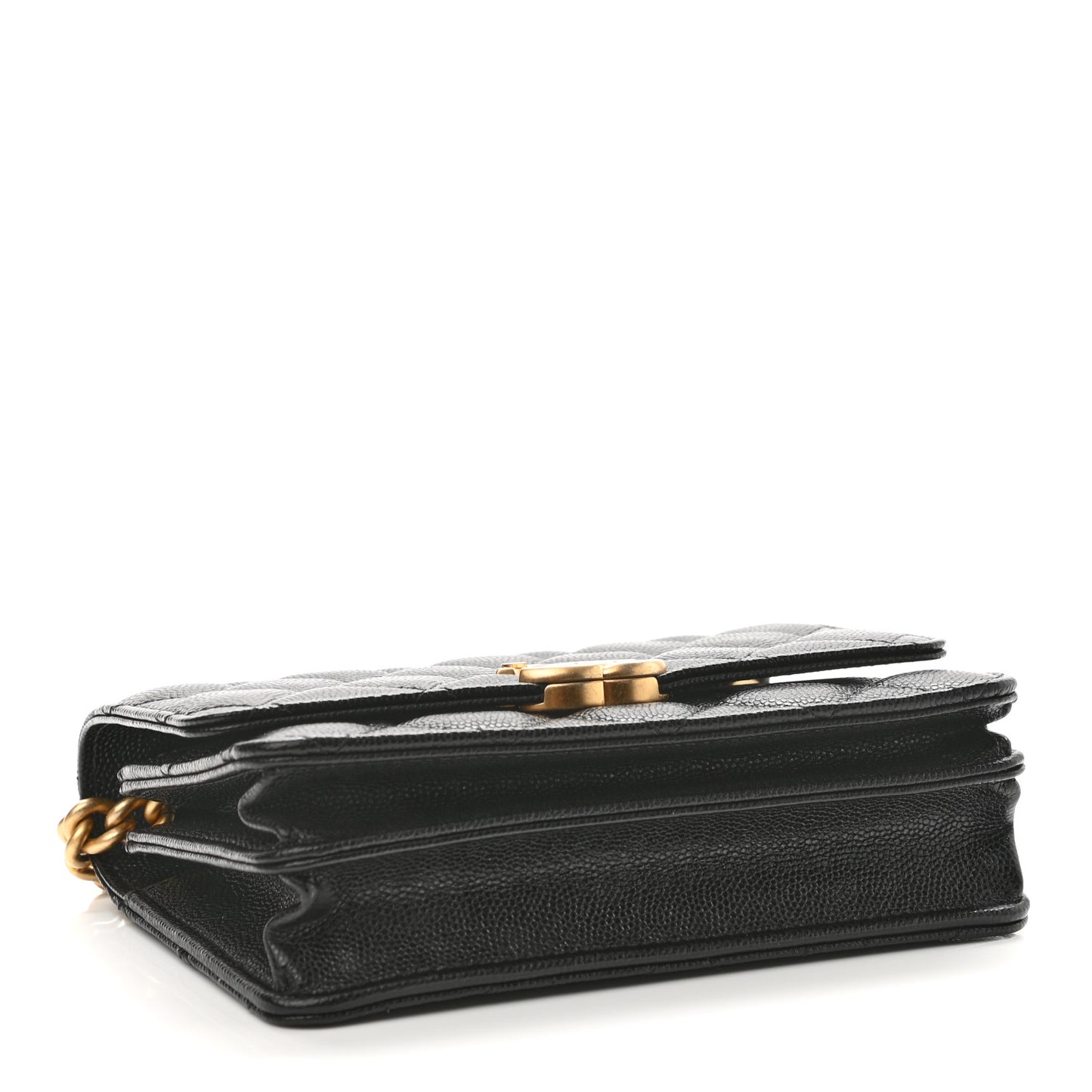 Caviar Quilted Mini Bracelet On Chain Wallet On Chain WOC Black