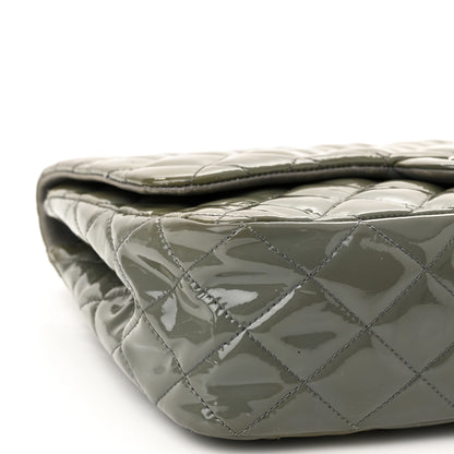 Chanel Patent Quilted Jumbo Single Flap Grey 9 of 15